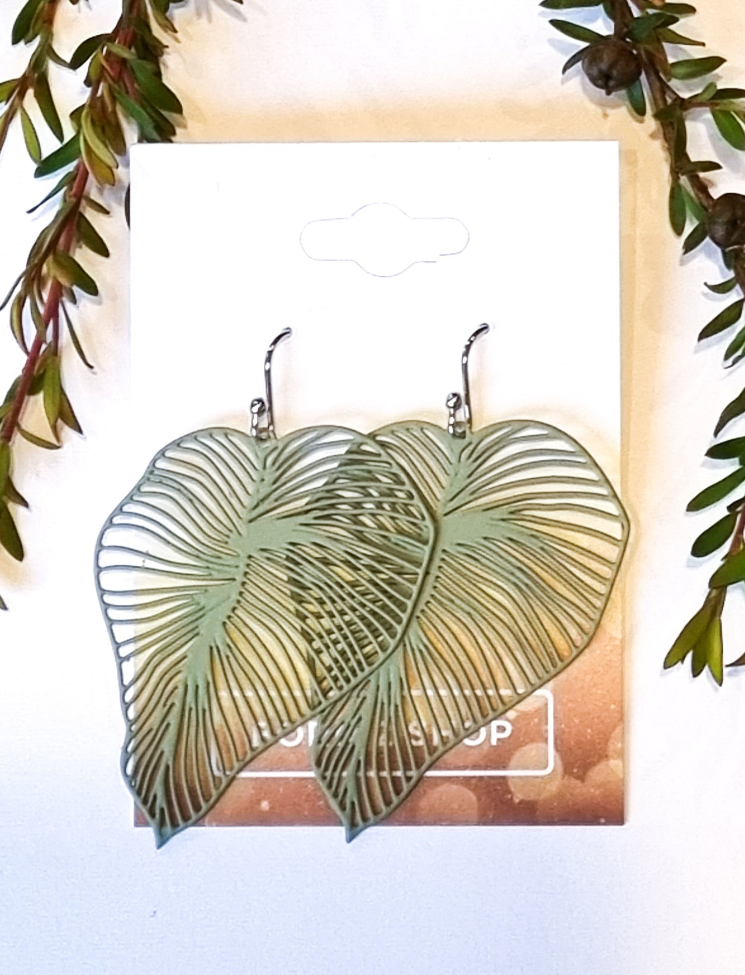 Paris Contemporary Chic Hanging Leaf Earrings