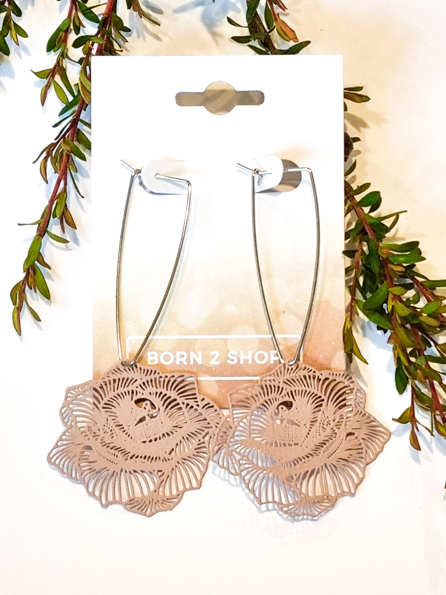 Paris Contemporary Chic Hanging Rose Earrings