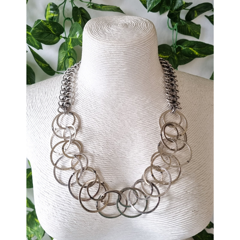 Milano Swarovski Necklace- Silver Circ