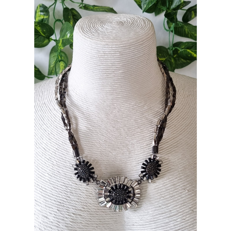Milano Swarovski Necklace- Jet Cry Flow