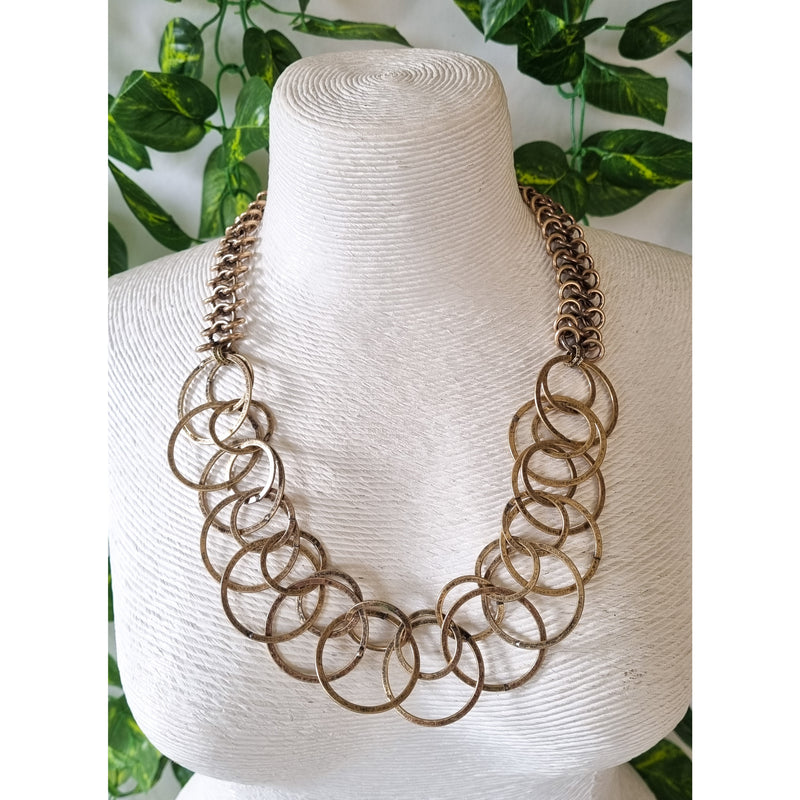 Milano Swarovski Necklace- Gold Circles