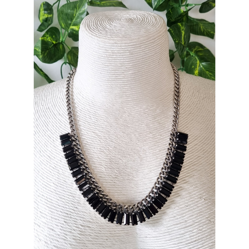 Milano Swarovski Necklace- Jet Deco