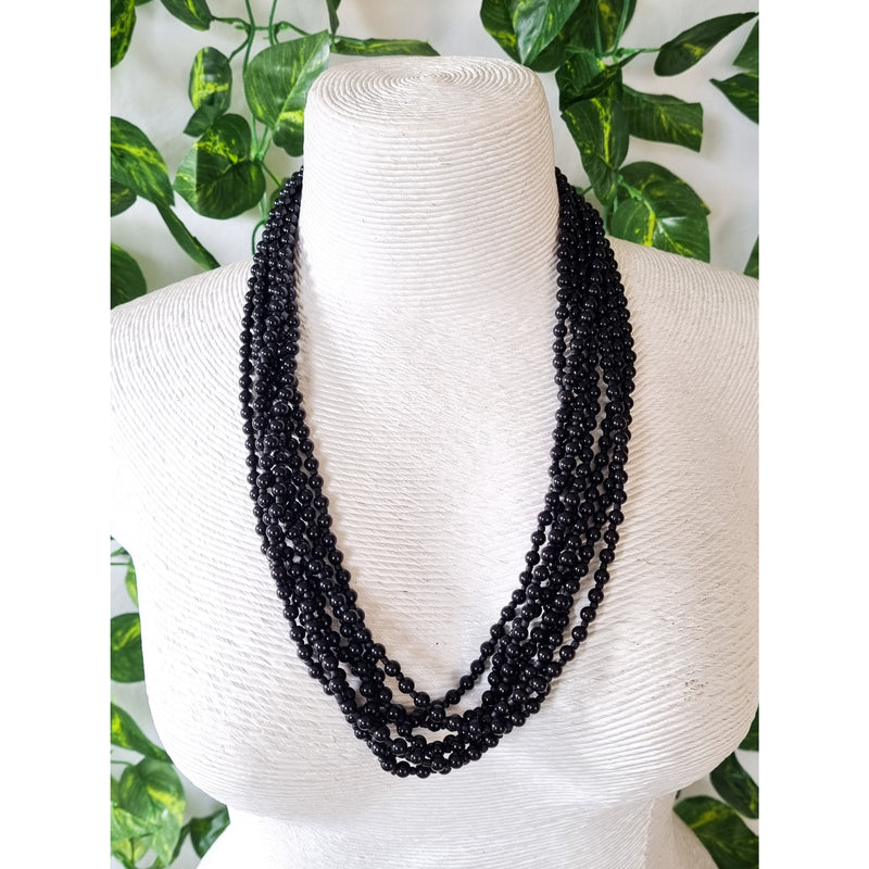 Milano Swarovski Necklace- Blk Prl