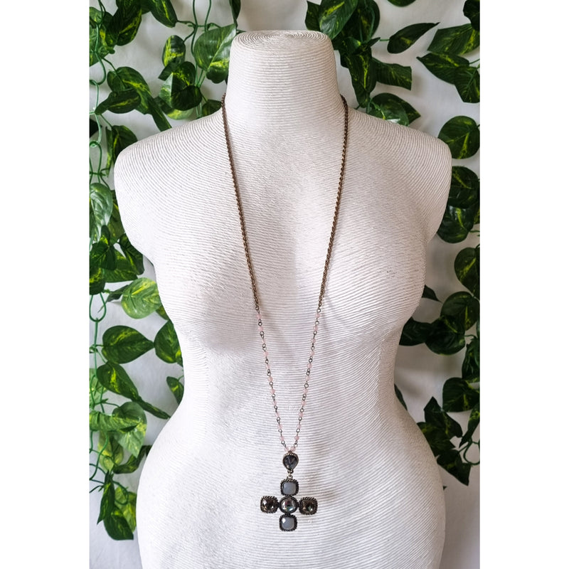 Milano Swarovski Necklace- Pk Cross