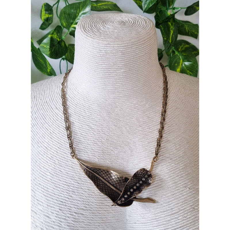 Milano Swarovski Necklace- Gold Leaf