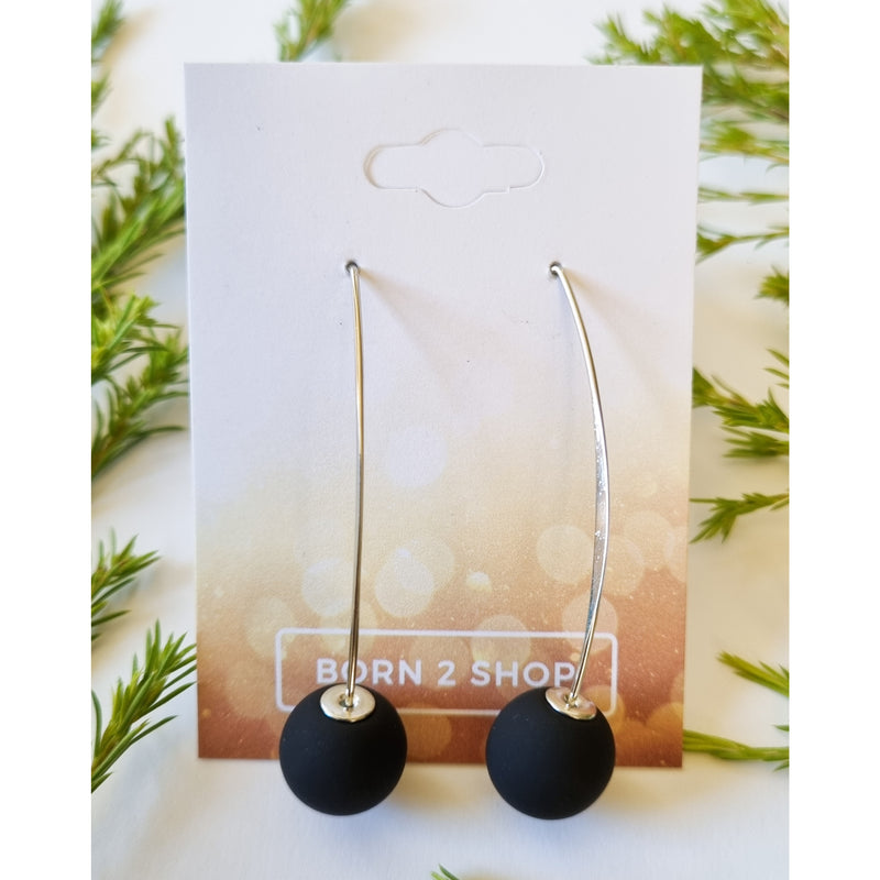 Paris Contemporary Chic Earrings- BALLBLKSIL