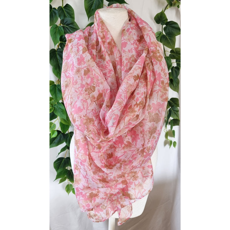 Viscose Scarf - Flowers Peach