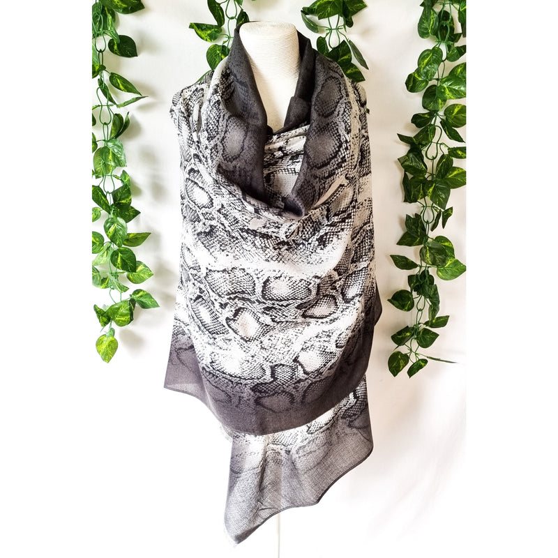 Viscose Scarf - Reptile Charcoal