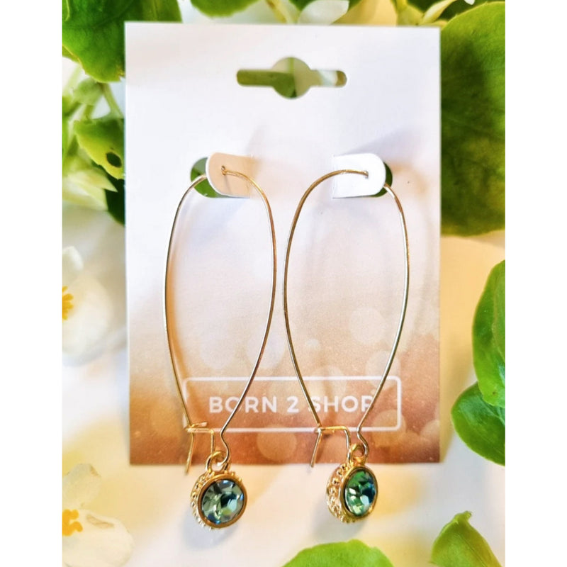 Milano Swarovski Hoop Earrings- Aq-Go