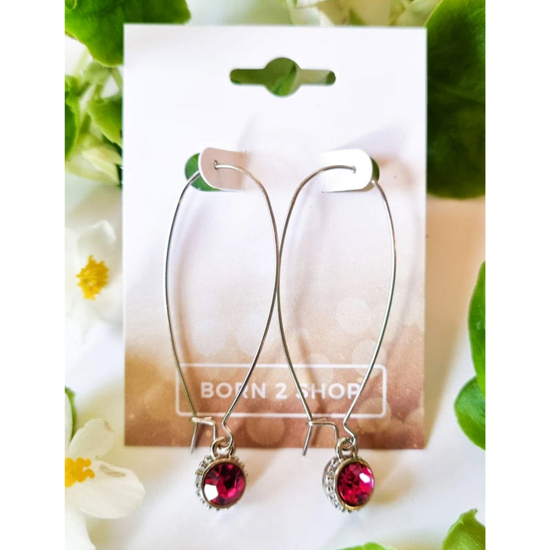 Milano Swarovski Hoop Earrings- F-Sil