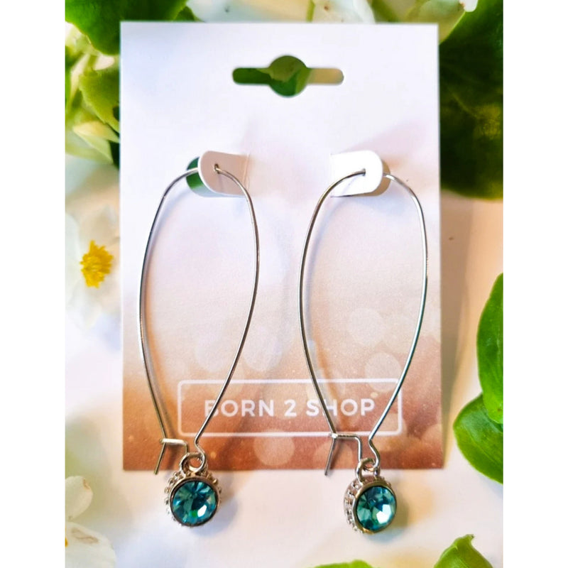 Milano Swarovski Hoop Earrings- Aq-Sil
