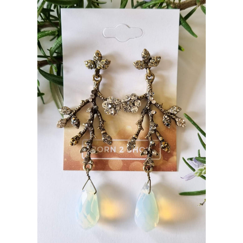 Milano Swarovski Floral Earrings - Silk