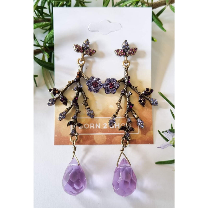Milano Swarovski Floral Earrings - Am