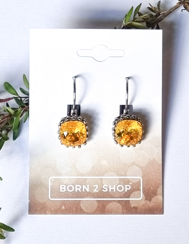 Milano Swarovski Belle Drop Earrings- Sun-Sil