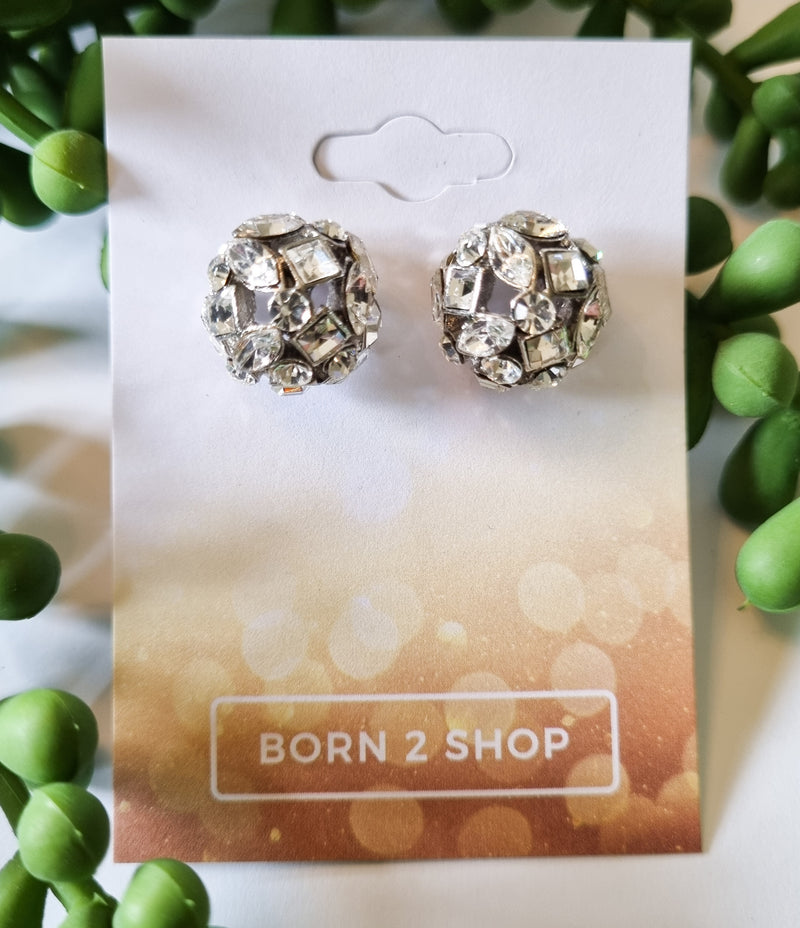 Milano Swarovski LCluster Post Earrings- C-Sil