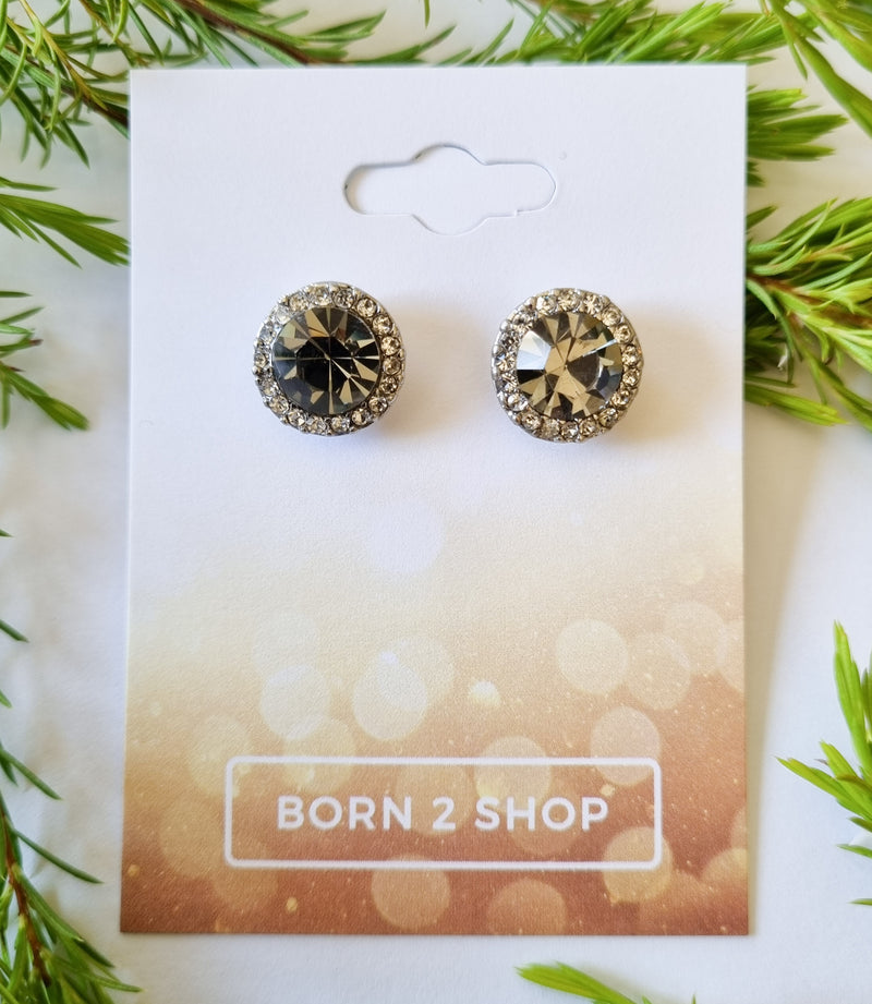 Milano Swarovski Jewel Stud Earrings- BDC-Sil