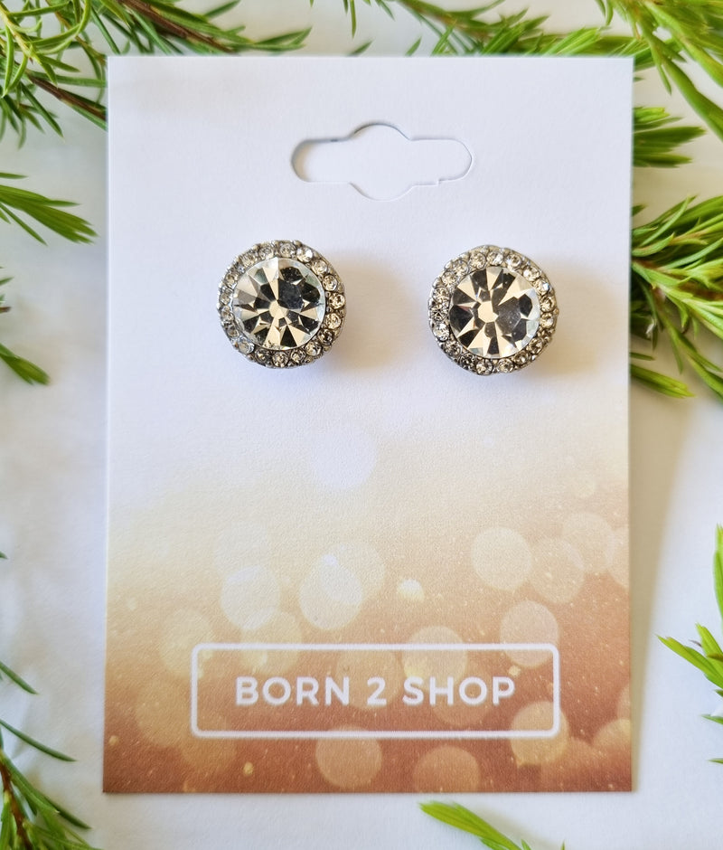 Milano Swarovski Jewel Stud Earrings- C-Sil