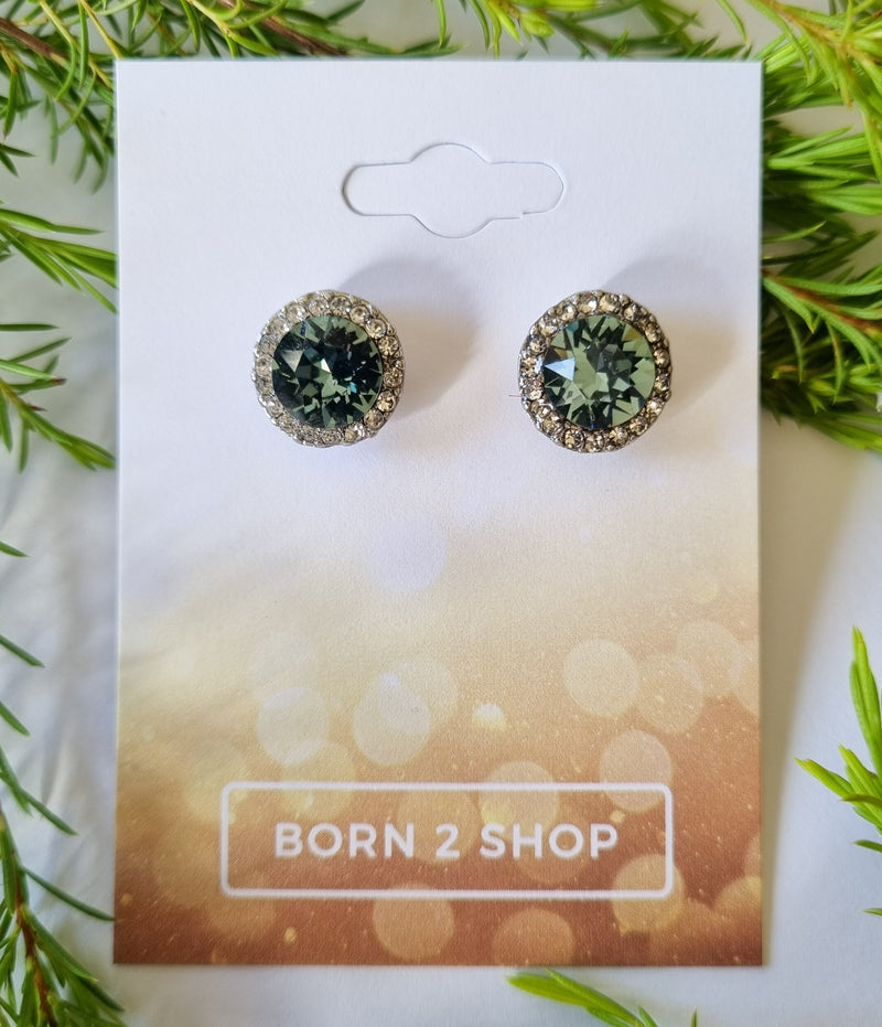 Milano Swarovski Jewel Stud Earrings- ISC-Sil