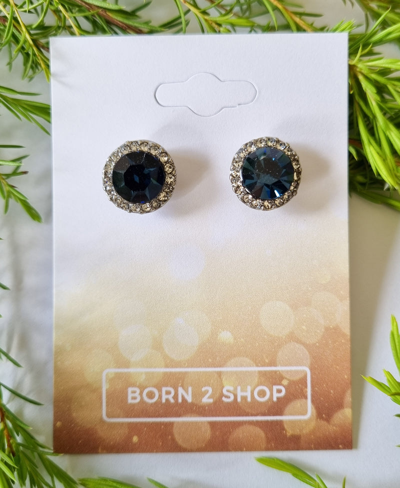 Milano Swarovski Jewel Stud Earrings- MBC-Sil