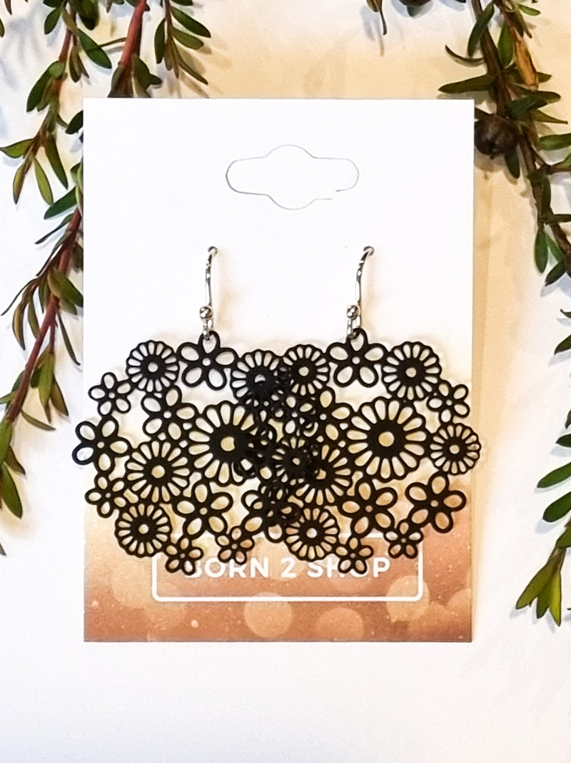 Paris Contemporary Chic Earrings- HFBLKSIL