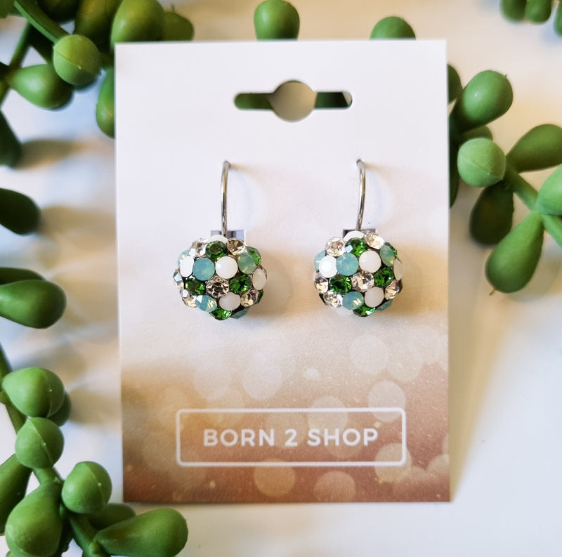 Milano Swarovski Cluster Drop Earrings- GM-Sil