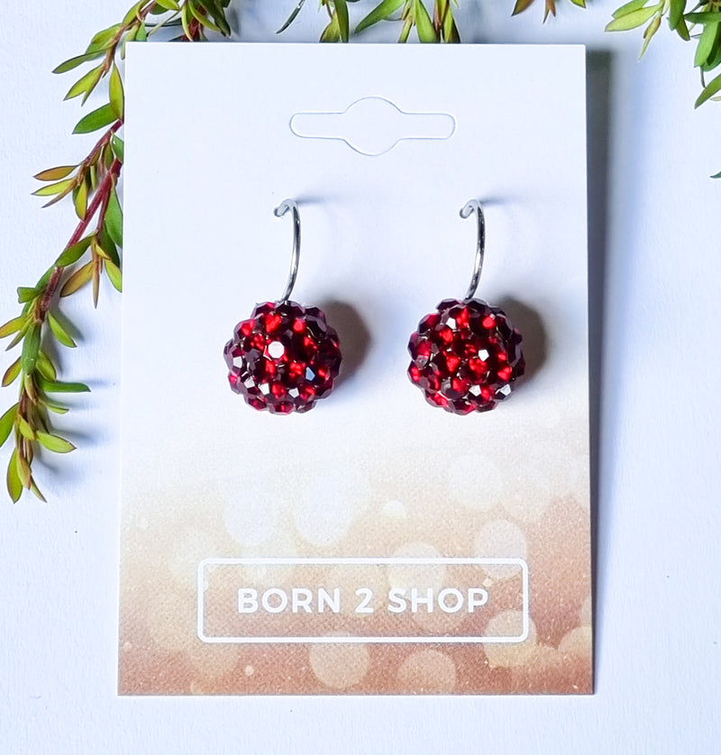 Milano Swarovski Cluster Drop Earrings- Siam-Sil