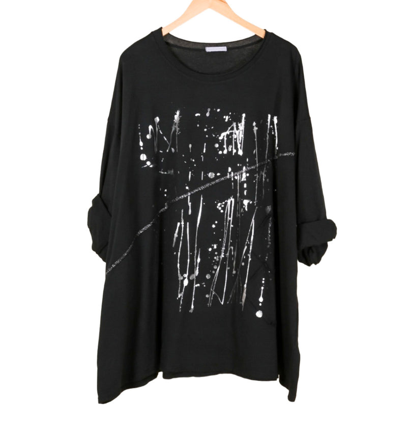 Ella Blanca - Sweatshirt- Blk/Sil
