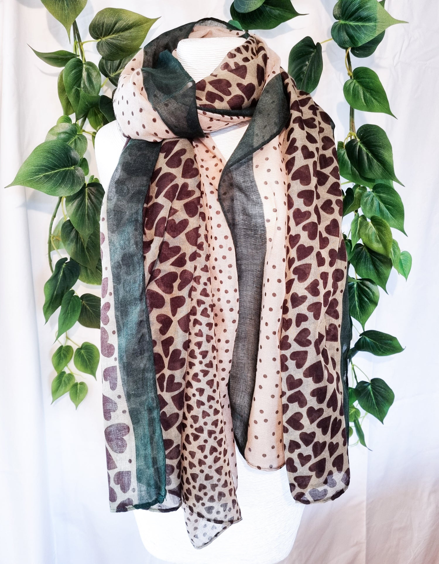 Viscose Scarf - Hearts Forrest