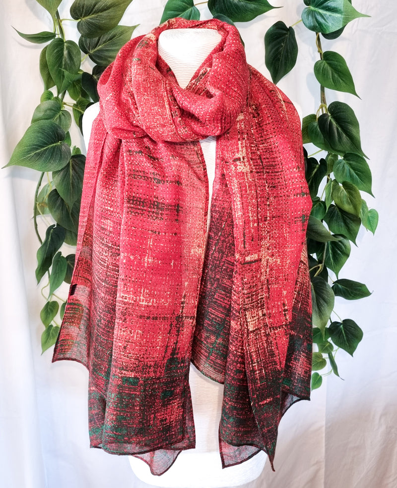Viscose Scarf - Plain Red