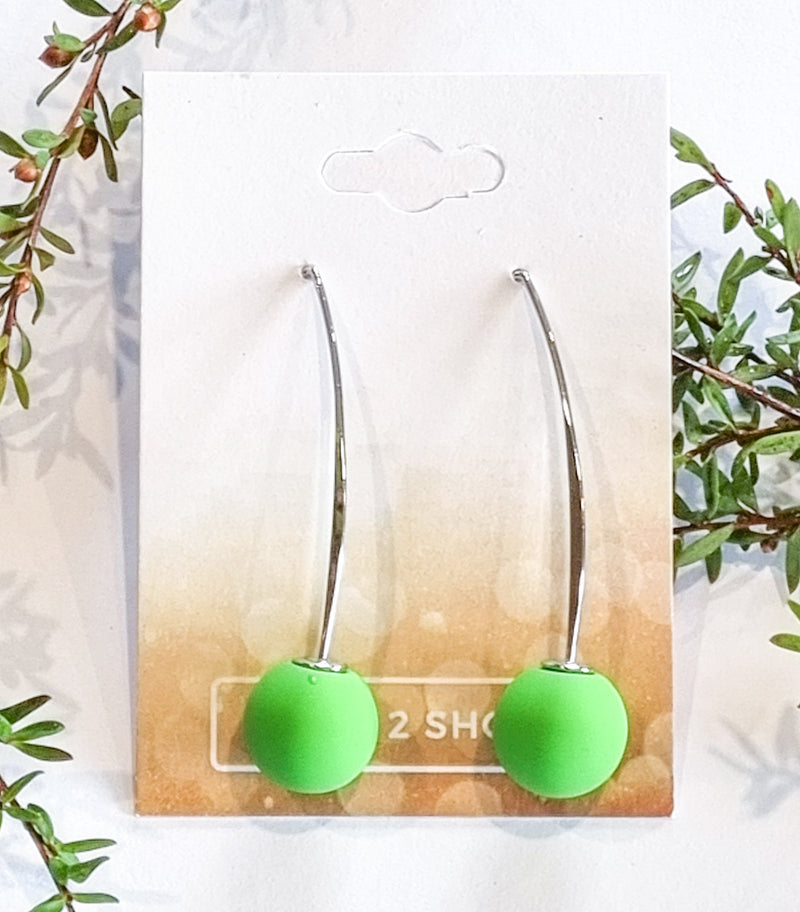 Paris Contemporary Chic Earrings- BALLCLASGRNSIL