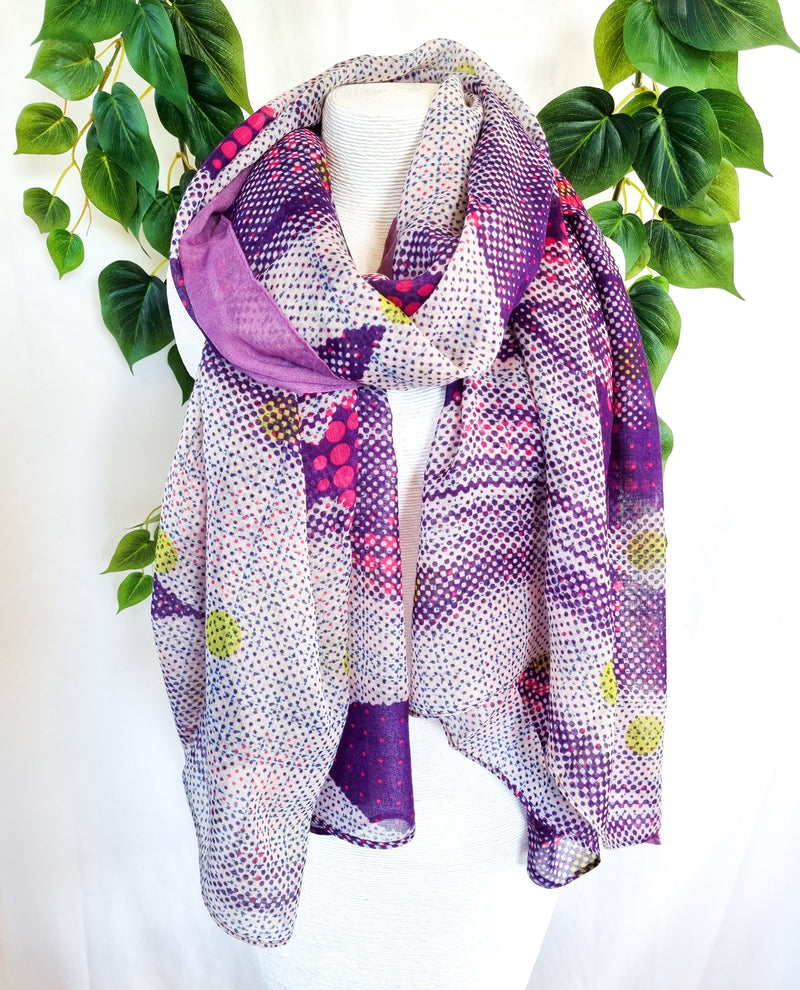 Viscose Scarf - Geometric Violet