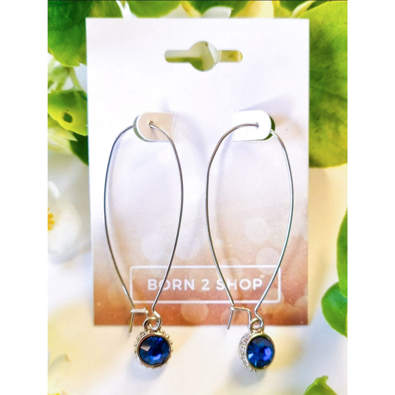 Milano Swarovski Hoop Earrings- Sap-Sil