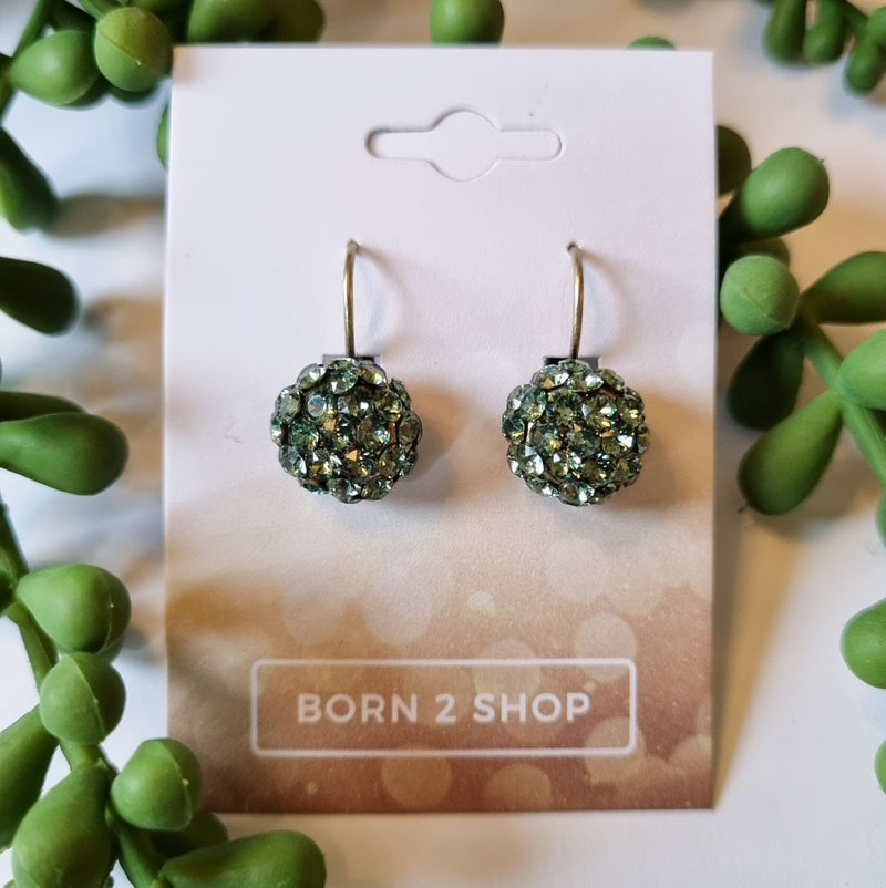 Milano Swarovski Cluster Drop Earrings - Erinite - Gold
