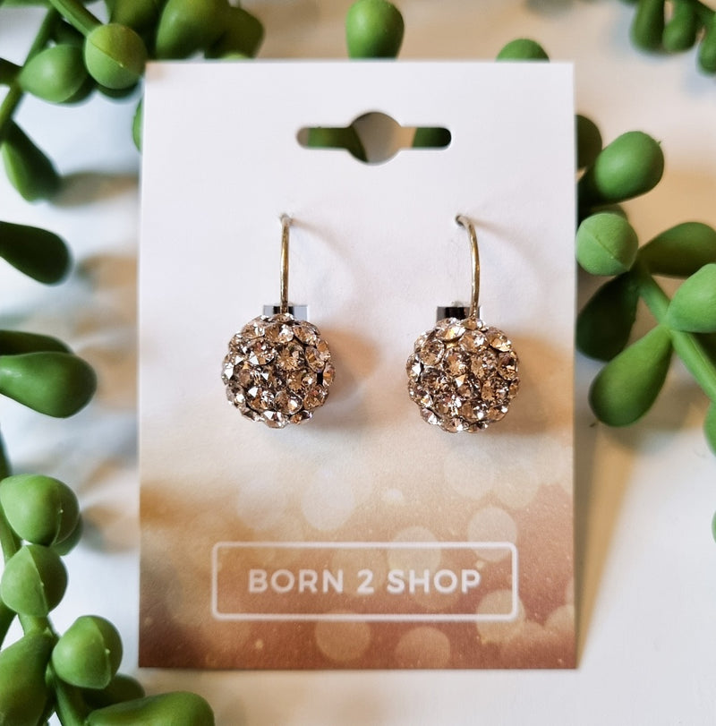 Milano Swarovski Cluster Drop Earrings - Vintage Rose - Gold