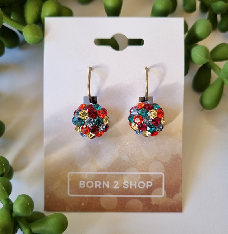 Milano Swarovski Cluster Drop Earrings - Vive -Silver