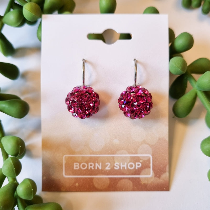 Milano Swarovski Cluster Drop Earrings - Rose - Silver