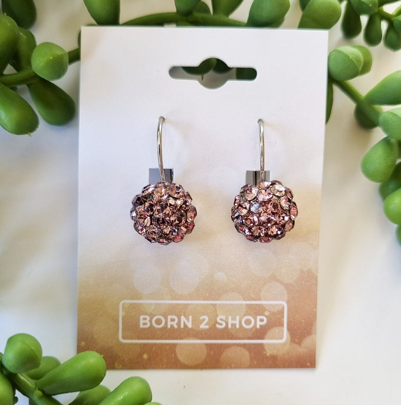 Milano Swarovski Cluster Drop Earrings - Light Amethyst - Silver