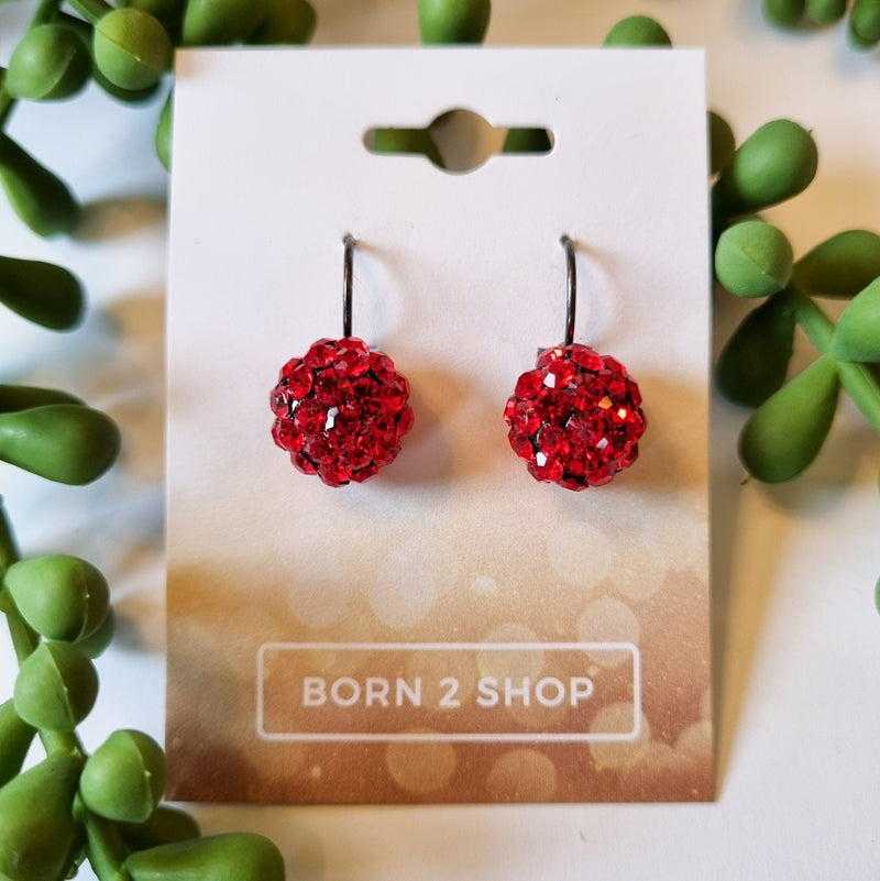 Milano Swarovski Cluster Drop Earrings - Light Siam - Gunmetal
