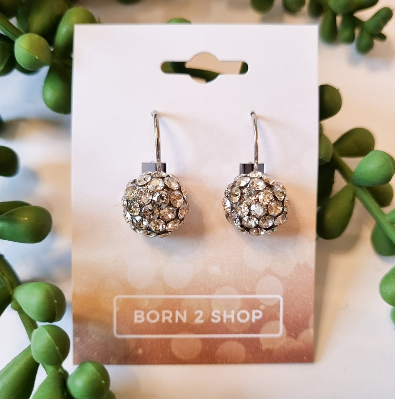 Milano Swarovski Cluster Drop Earrings - Crystal - Silver