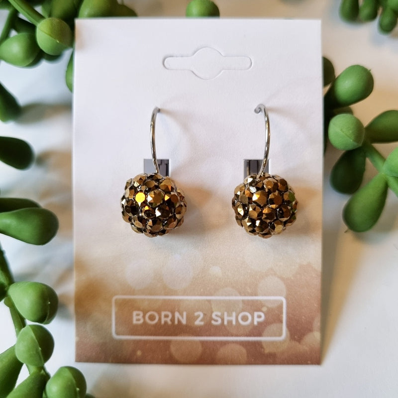 Milano Swarovski Cluster Drop Earrings - Crystal Dorado - Silver