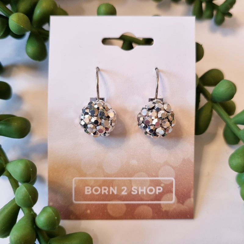 Milano Swarovski Cluster Drop Earrings - Comet Argent - Silver