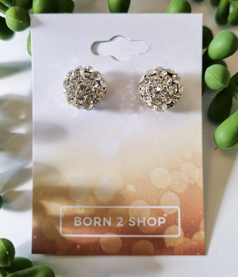 Milano Swarovski Cluster Post Earrings - Crystal - Silver