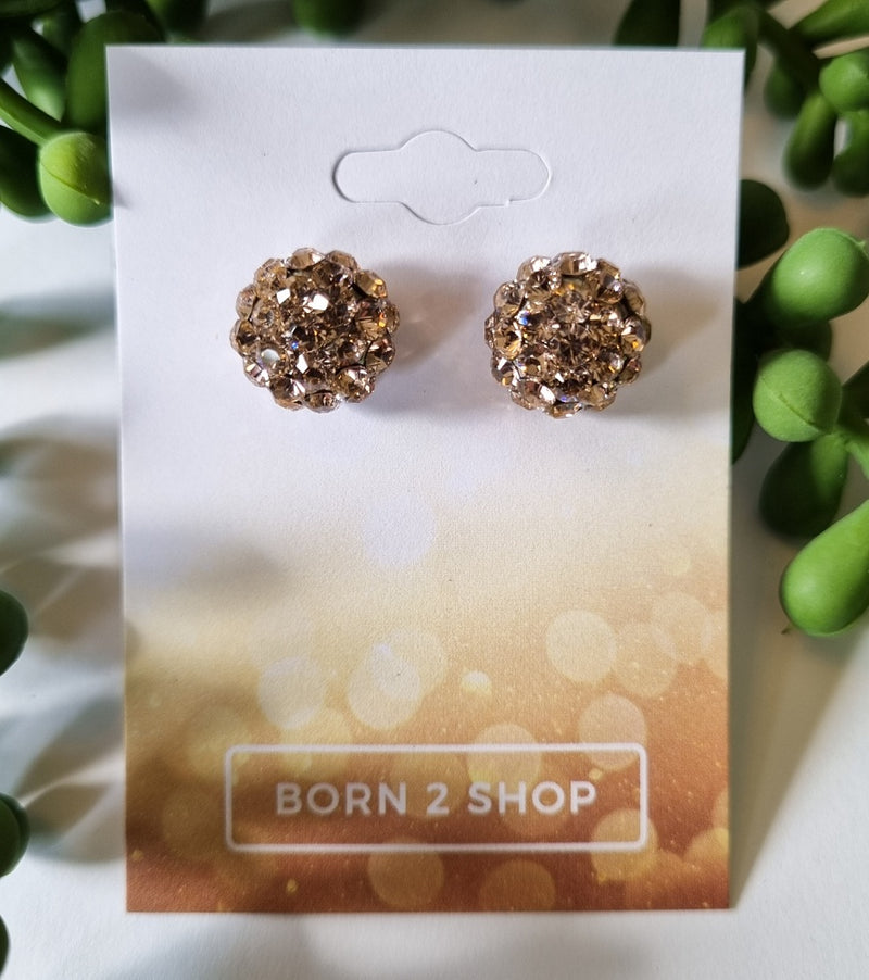 Milano Swarovski Cluster Post Earrings - Vintage Rose - Silver