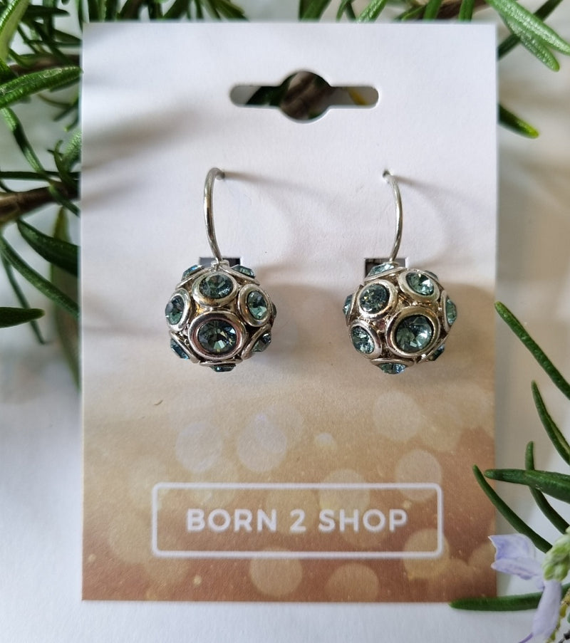 Milano Swarovski Beau Drop Earrings - Indian Sapphire - Silver