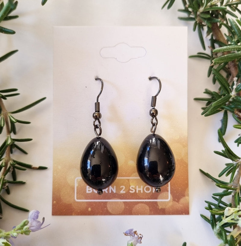 Milano Swarovski Sophisticated Earrings -Black Pearl