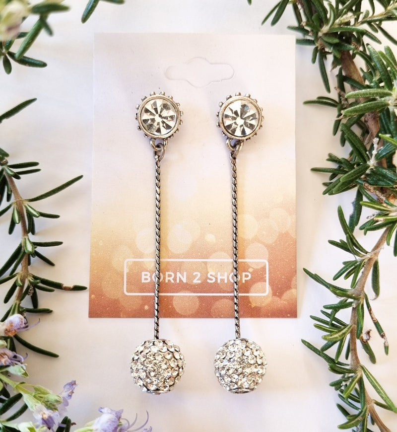 Milano Swarovski Sophisticated Earrings - Crystal Ball Drop