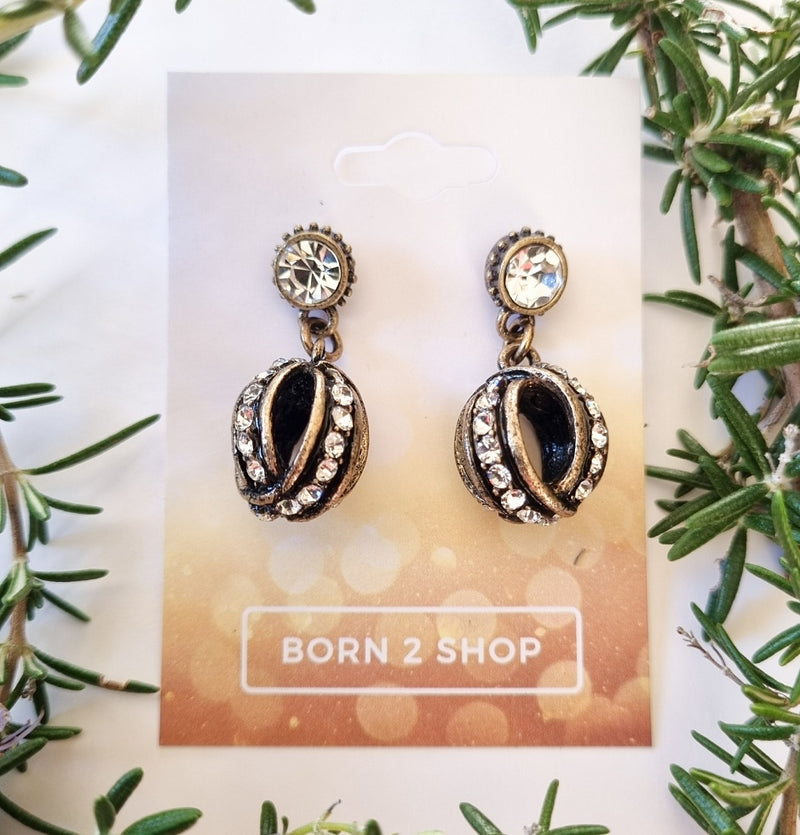 Milano Swarovski Sophisticated Earrings - Golden Cage