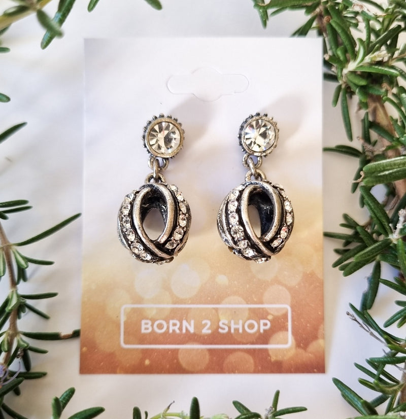 Milano Swarovski Sophisticated Earrings - Silver Cage