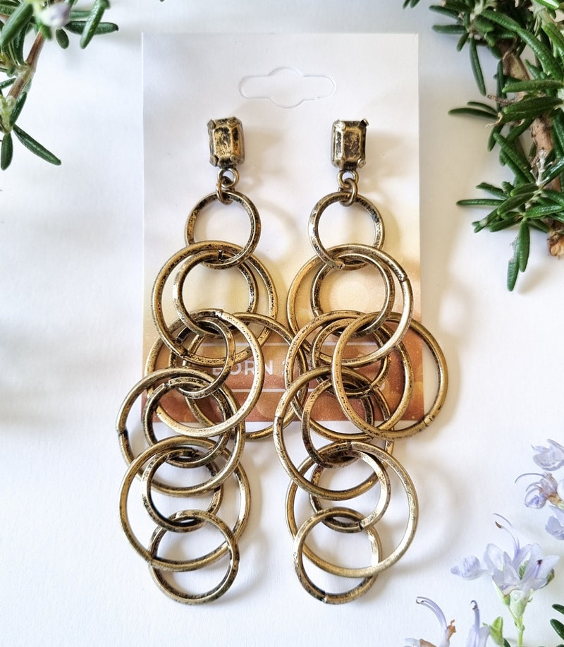 Milano Swarovski Sophisticated Earrings - Gold Circles
