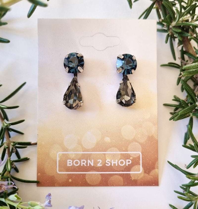 Milano Swarovski Sophisticated Earrings - Montana Blue Drop